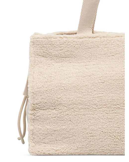 Liu Jo Natural Faux-Shearling Logo-Embossed Tote Bag