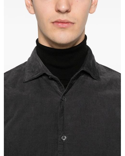 Marc O' Polo Black Buttoned Corduroy Shirt for men