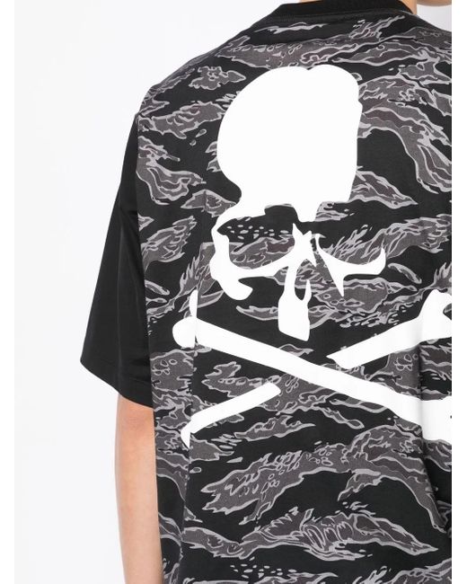 MASTERMIND WORLD Black Camouflage-Print Short-Sleeved T-Shirt for men