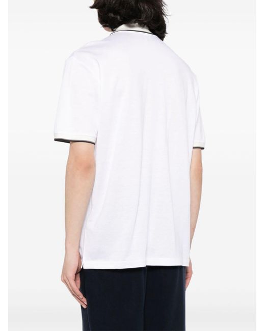 Giorgio Armani Poloshirt Met Geborduurd Logo in het White voor heren