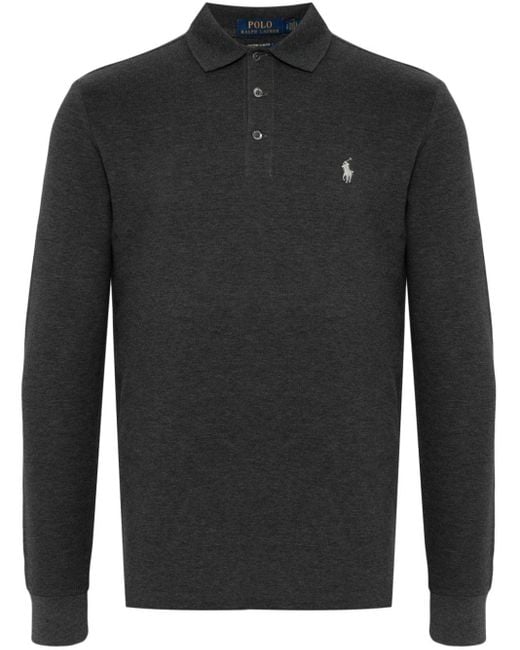 Polo Ralph Lauren Black Polo Pony Cotton-blend Polo Shirt for men