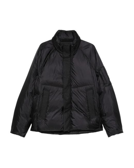 C P Company Black Quilted Panelled Jacket for men