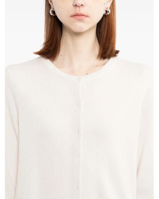 N.Peal Cashmere White Olivia Cardigan