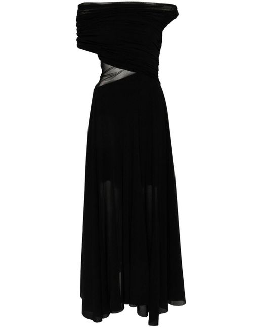 Philosophy Di Lorenzo Serafini Black Ruched Gown