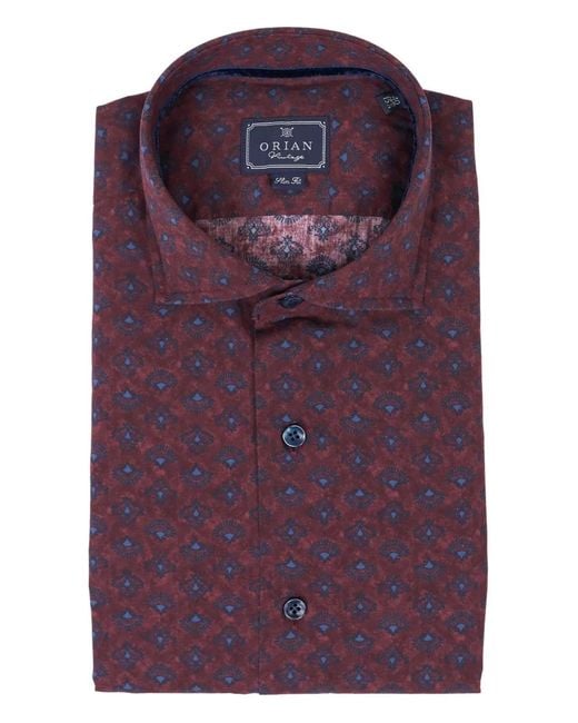 Camisa Con Motivo Orian de hombre de color Purple