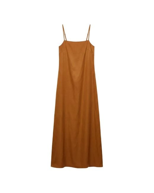 Reformation Brown Glenna Silk Maxi Dress