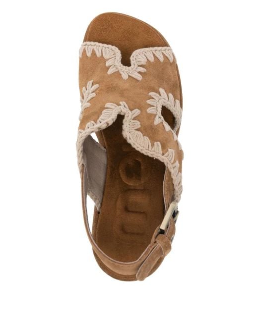 Mou Brown 95Mm Whipstitch-Detail Sandals