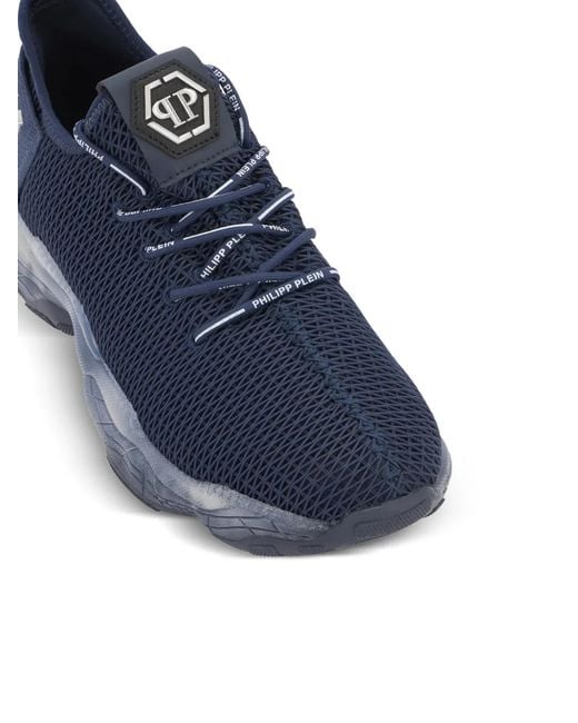 Philipp Plein Blue Logo-Plaque Sneakers