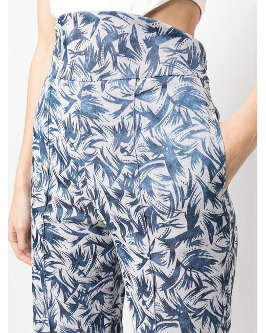 Atu Body Couture Blue Rhytm High-Waisted Brocade Trousers