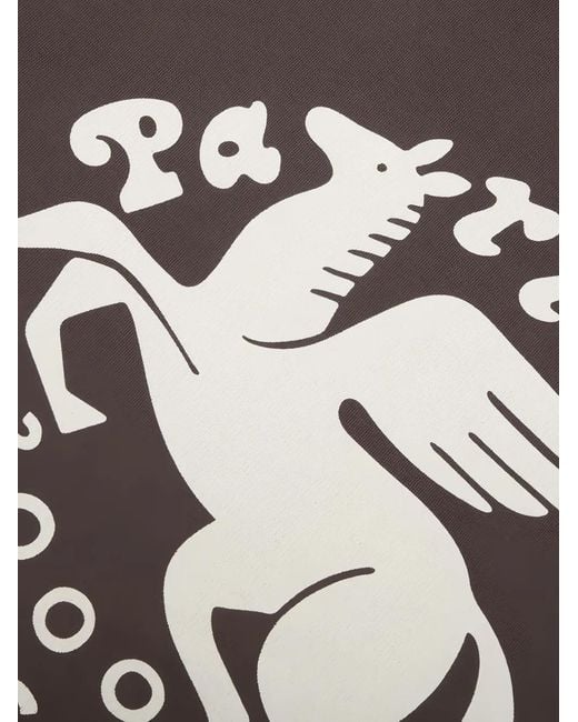 by Parra Brown Gasoline Logo-Print Crew-Neck Sweatshirt for men