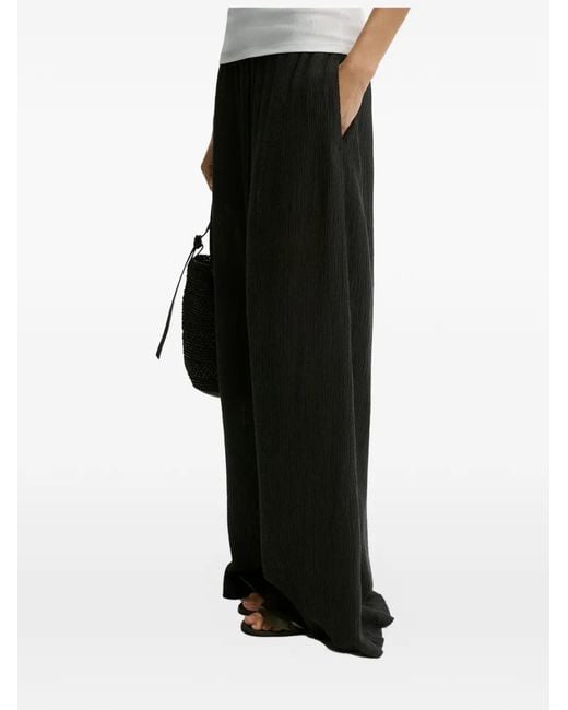 By Malene Birger Black Pantalon Pisca À Lien De Resserrage Et Effet Froissé