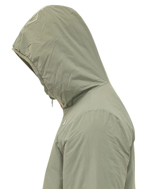 K-Way Green Plain Warm Hooded Jacket for men