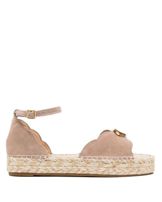 COACH Suede Dillion 30mm Platform Sandals in Brown | Lyst