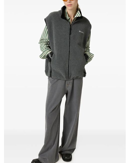 Miu Miu Gray Fleece Sweatshirt