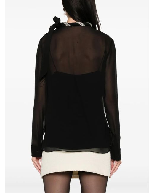 Gucci Black Crystal-Embellished Blouse