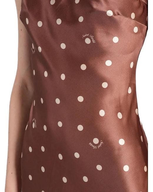 Mc2 Saint Barth Brown Polka-Dot Maxi Dress