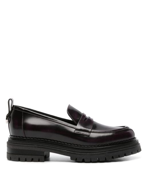 Sergio Rossi Black Joan Leather Loafers