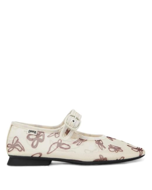 Camper White Casi Myra Ballerina Shoes