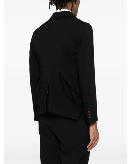 COMME DES GARÇON BLACK Blazer Met Gerafeld Detail in het Black