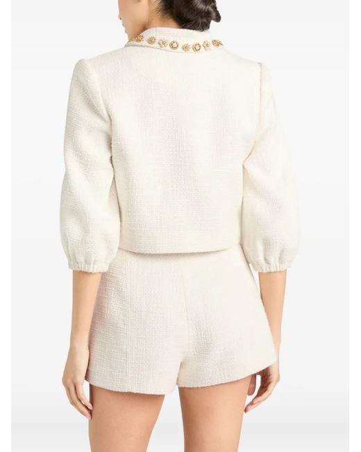 Cinq À Sept Ansey Verfraaid Jack Met Pofmouwen in het Natural