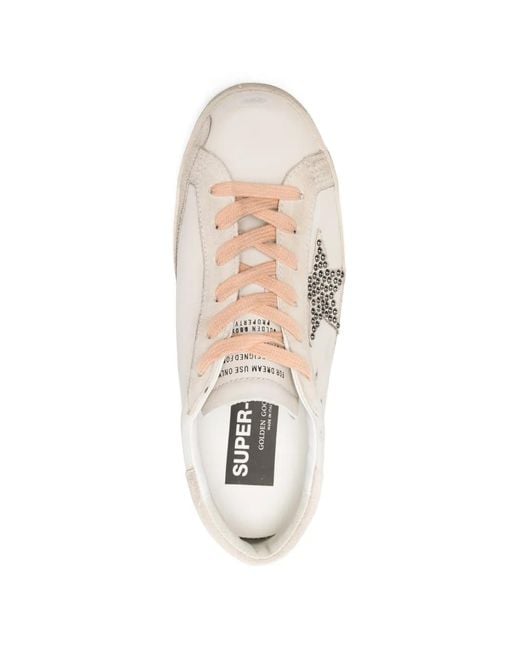 Golden Goose Deluxe Brand White Super-Star Lace-Up Sneakers