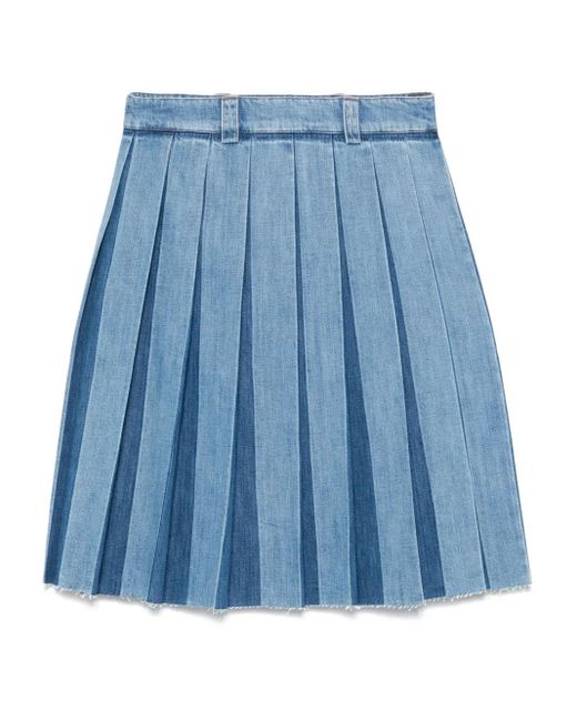 Miu Miu Blue Jeansrock Mit Falten