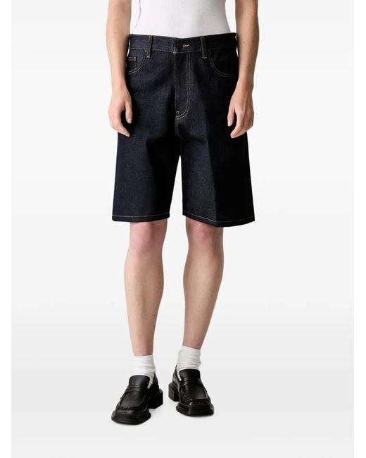 Carhartt Black Logo-Patch Denim Shorts