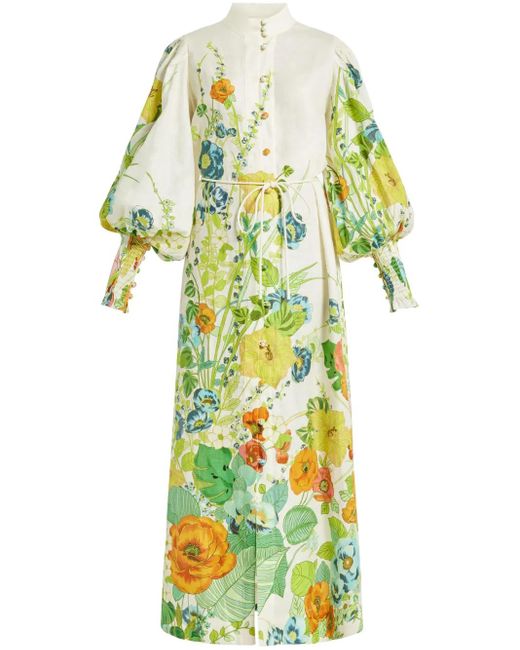 ALÉMAIS White Floral-Print Dress