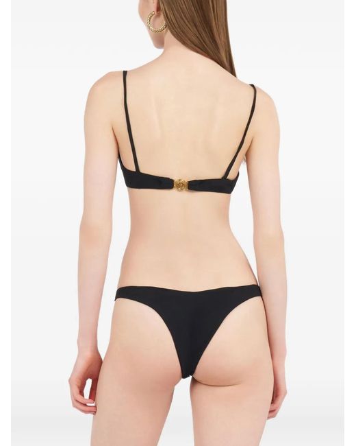 Roberto Cavalli Black Logo-Detail Bikini Bottoms