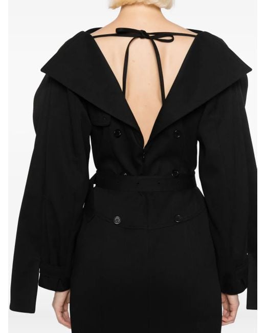 ROKH Black Langärmeliges Kleid