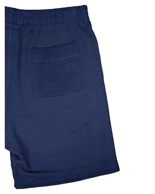 120% Lino Blue Elasticated-Waistband Shorts for men
