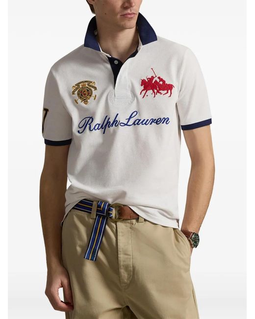 Polo Ralph Lauren Knit Embroidered Polo 003 in White for Men | Lyst