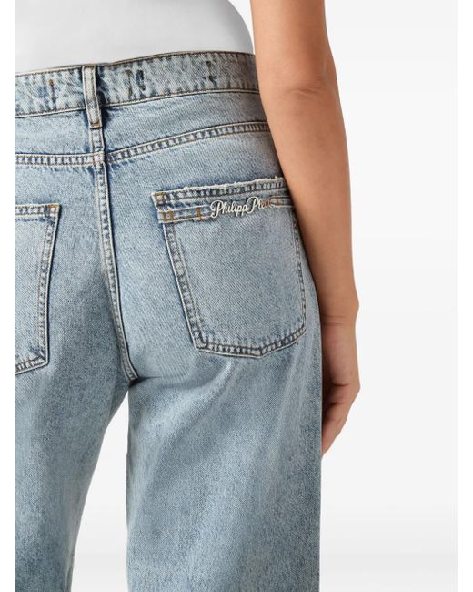 Jeans A Gamba Ampia di Philipp Plein in Blue