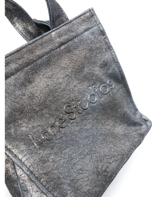 Acne Gray Mini Handtasche mit Logo