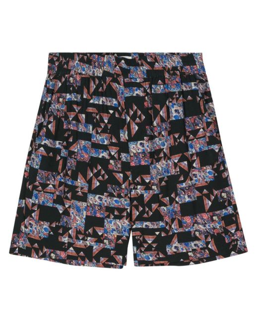 Isabel Marant Black Vataya Geometric-print Shorts for men