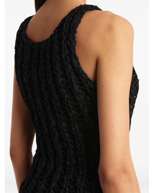 Khaite Black Openwork Evita Top