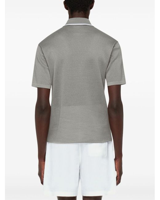 Ferragamo Gray Logo-embroidered Polo Shirt for men