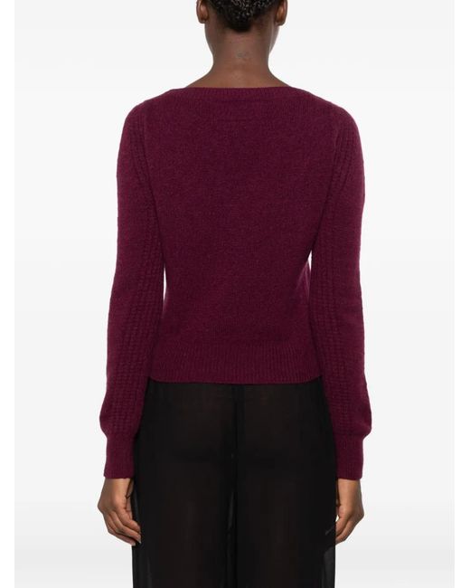 Ermanno Scervino Red Cut-Out V-Neck Sweater