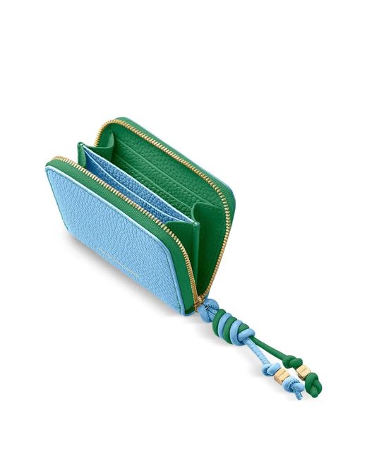 Maison De Sabre Blue Small Leather Zip-Fastening Wallet