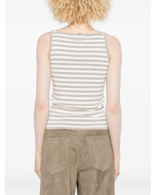 Max Mara White Cippo Striped Top