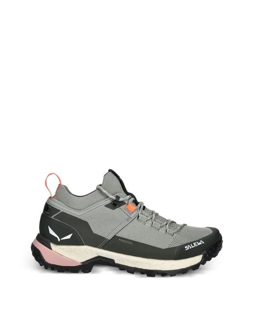 Salewa White Puez Lace-Up Performance Sneakers