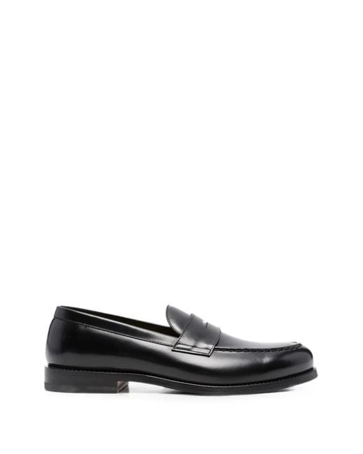 Henderson White Leather Penny Loafers for men