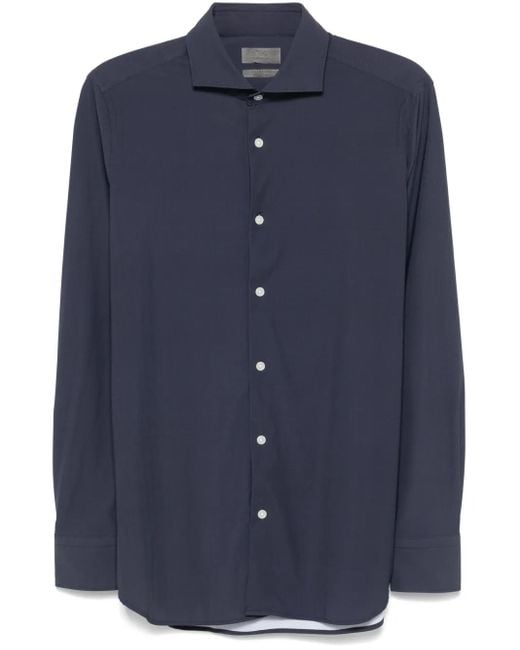 Dell'Oglio Overhemd Met Stippen in het Blue voor heren