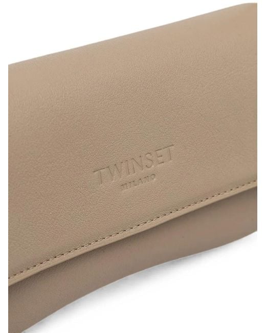 Twinset Natural Logo-Debossed Knot-Detail Tote Bag