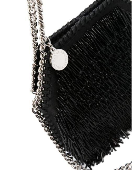 Stella McCartney Black Kleine Falabella Handtasche mit Perlen