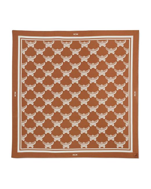 MCM Brown Monogram Bandana Scarf