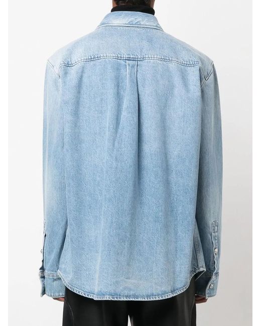 Balmain Blue Faded Denim Shirt-Jacket for men