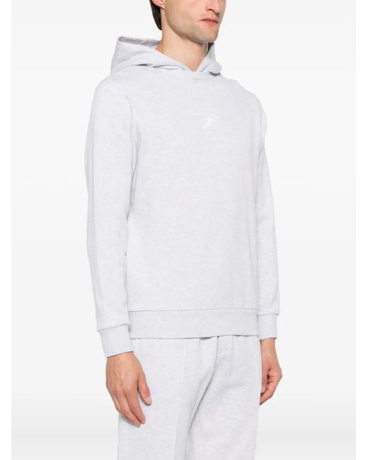 Eleventy White Slogan-Print Hoodie for men