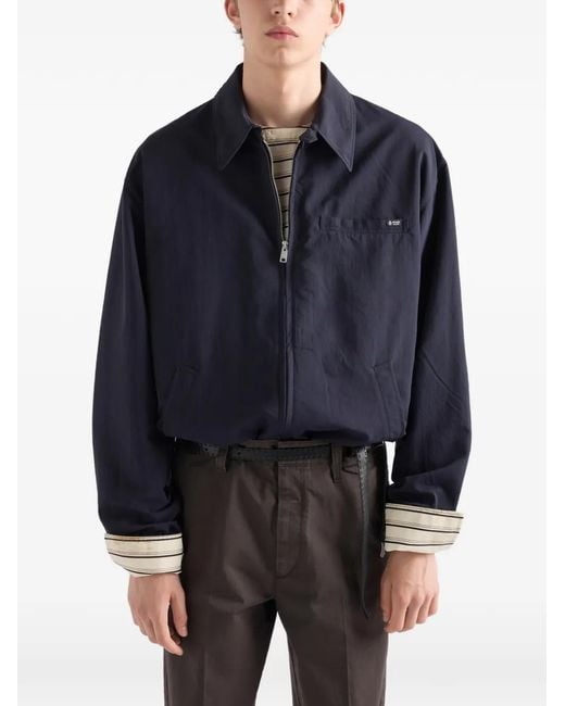 Prada Blue Blouson En Tissu Technique for men