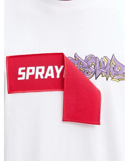 Sprayground Black Logo-Appliqué Crew-Neck T-Shirt for men